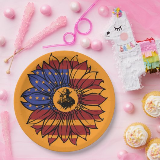 Glorious Veterans orange Papieren Bordje (Feest)