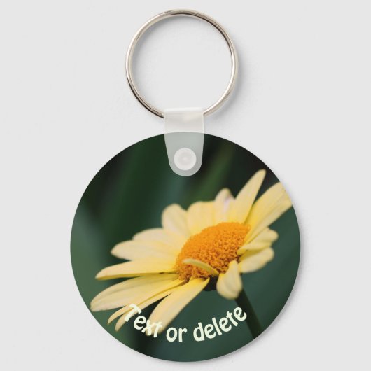 Glorious Yellow Daisy Flower Personalized Sleutelhanger (Voorkant)