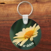 Glorious Yellow Daisy Flower Personalized Sleutelhanger (Voorkant)