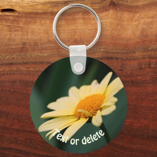 Glorious Yellow Daisy Flower Personalized Sleutelhanger (Voorkant)