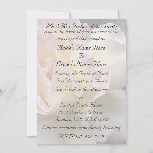 Glorious Yellow Rose Garden Wedding Invitation Kaart (Achterkant)