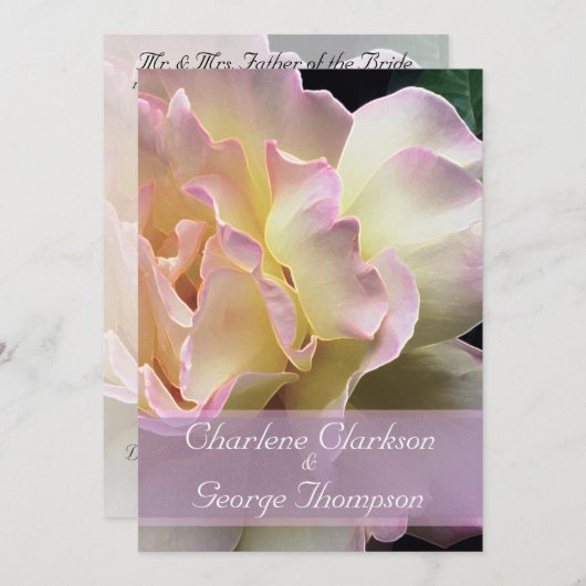 Glorious Yellow Rose Garden Wedding Invitation Kaart (Voorkant / Achterkant)