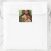 Glory aan de goddelijke borst van Mary Vierkante Sticker (Tas)