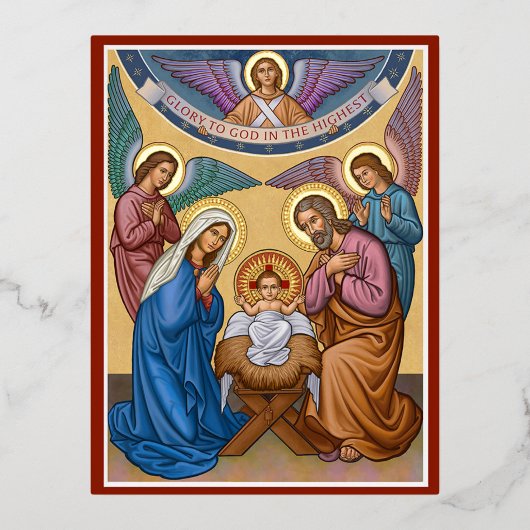 Glory aan God Folie Feestdagen Briefkaart (Voorkant)