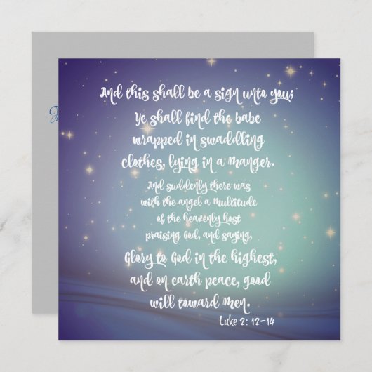 Glory aan God in de hoogste Kaarten van Luke met K (Voorkant / Achterkant)