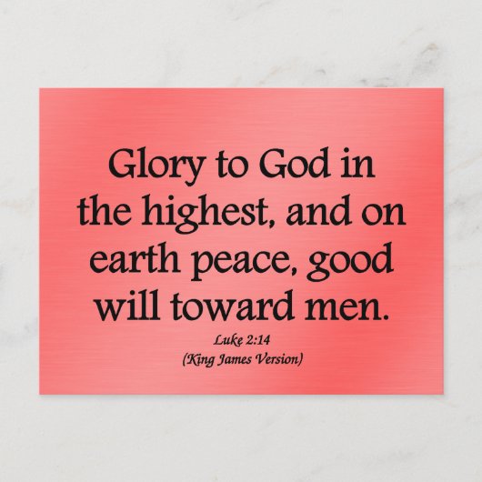 Glory aan God in de hoogste Luke 2:14 Briefkaart (Voorkant)