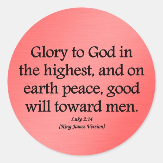 Glory aan God in de hoogste Luke 2:14 Ronde Sticker (Voorkant)