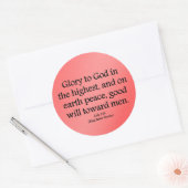 Glory aan God in de hoogste Luke 2:14 Ronde Sticker (Envelop)