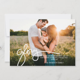 Glory aan God in de hoogste met de hand geschreven Feestdagenkaart