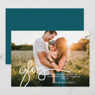 Glory aan God in de hoogste met de hand geschreven Feestdagenkaart