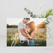 Glory aan God in de hoogste met de hand geschreven Feestdagenkaart (Staand voorkant)