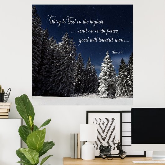 Glory aan God - Luke 2:14 Poster (Thuiskantoor)