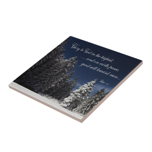 Glory aan God - Luke 2:14 Tegeltje (Zijkant)