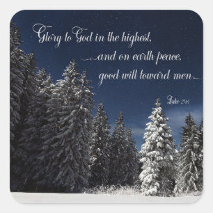 Glory aan God - Luke 2:14 Vierkante Sticker