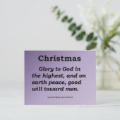 Glory aan God op High Kerstmis Luke 2:14 Feestdagenkaart (Staand voorkant)