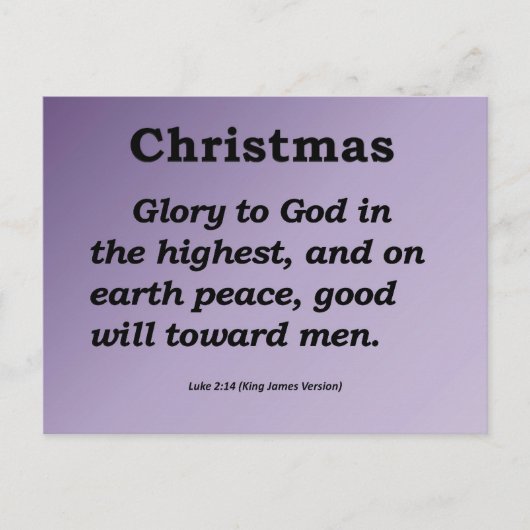 Glory aan God op High Kerstmis Luke 2:14 Feestdagenkaart (Voorkant)