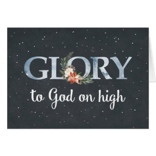 Glory aan God op High Kerstmis Poinsettia op Black