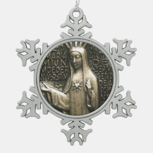 Glory aan Mary Tin Sneeuwvlok Ornament