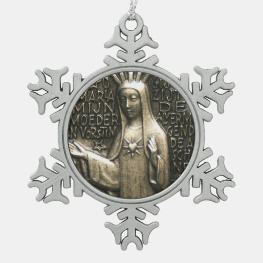Glory aan Mary Tin Sneeuwvlok Ornament (Voorkant)