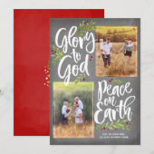 Glory and Peace 2 Ph Chalk | Kerstfotokaart Feestdagenkaart (Voorkant / Achterkant)