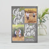 Glory and Peace 2 Ph Chalk | Kerstfotokaart Feestdagenkaart (Staand voorkant)