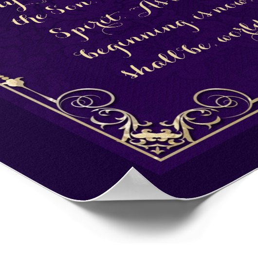 Glory Be katholieke gebeden Christelijk Poster (Hoek)