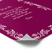 Glory Be Prayer Ivoor Witte Botanicals op Bourgond Poster (Hoek)