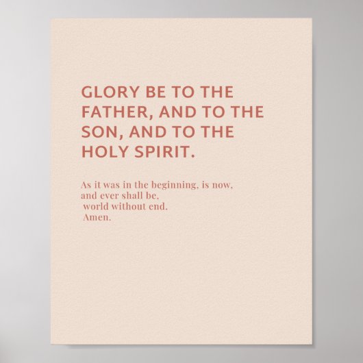 Glory Be Prayer Poster (Voorkant)