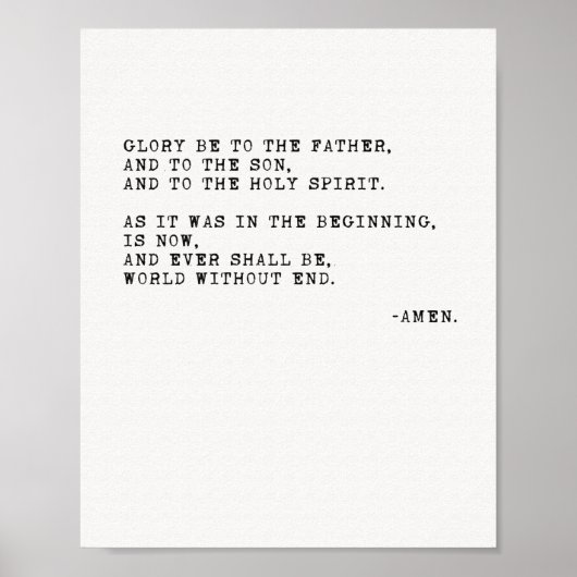 Glory Be Prayer Poster (Voorkant)