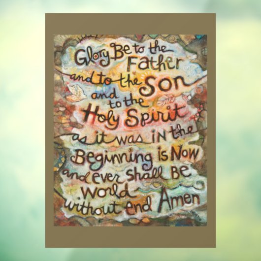 Glory Be Prayer Window Cling Raamsticker (Vel 3)