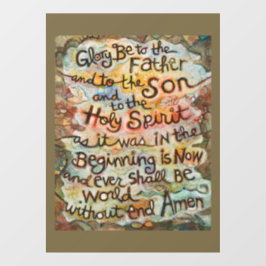 Glory Be Prayer Window Cling Raamsticker