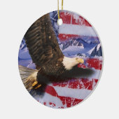 Glory, Eagle en Amerikaanse vlag, bevroren Keramisch Ornament (Links)