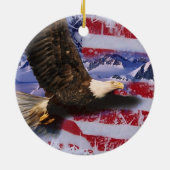 Glory, Eagle en Amerikaanse vlag, bevroren Keramisch Ornament (Achterkant)