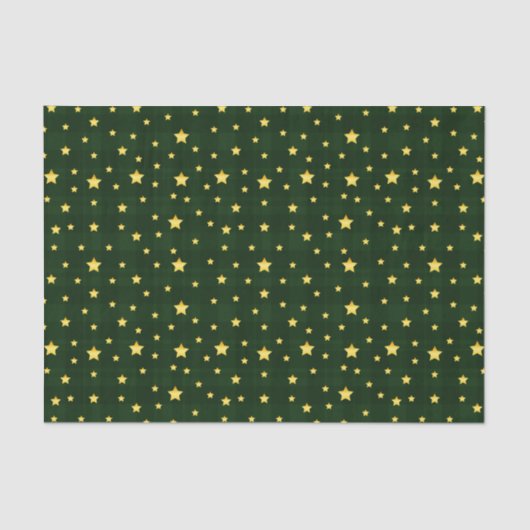 Glory Gold Stars Tartan Tissuepapier (Voorkant)