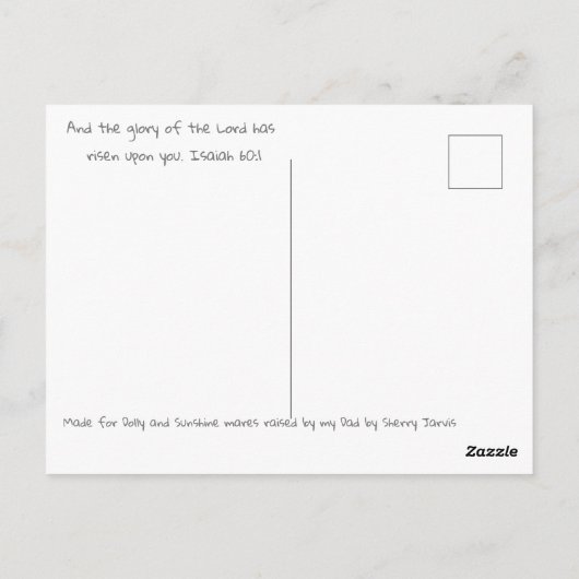 Glory Horse van Sherry Jarvis Briefkaart (Achterkant)