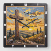 Glory In The Cross Alone Vierkante Klok (Voorkant)