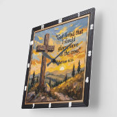 Glory In The Cross Alone Vierkante Klok (Hoek)