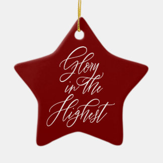 Glory in the Highest Religious Christmas Red Keramisch Ornament