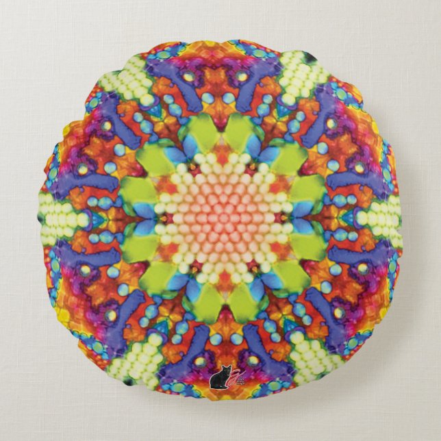 Glory Kaleidoscope Rond Kussen (Voorkant)