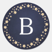 Glory Monogram Ronde Sticker (Voorkant)