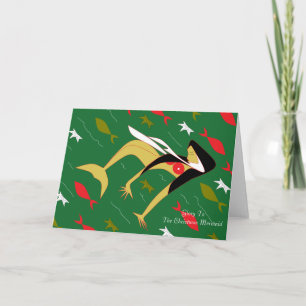 Glory naar de kerstzeemeermin feestdagen kaart