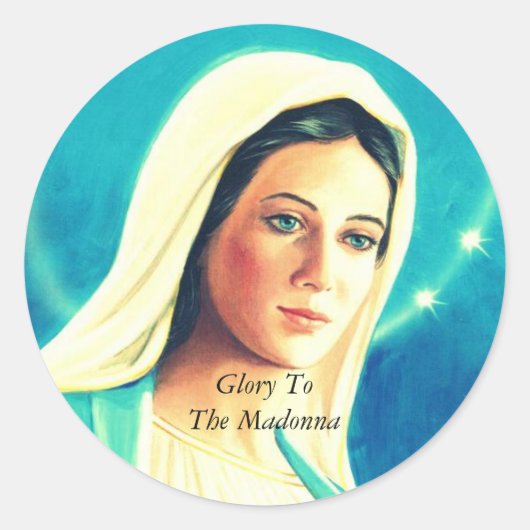 Glory naar de Madonna Ronde Sticker (Voorkant)
