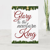 Glory naar de pasgeboren koning, religieuze kerstm kaart (Voorkant)