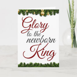 Glory naar de pasgeboren koning, religieuze kerstm kaart