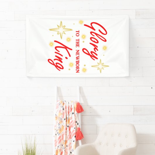 Glory naar de pasgeboren koning spandoek (Insitu)