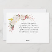 Glory naar God Bijbelse Floral met kerstmis Feestdagenkaart (Achterkant)