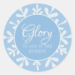 Glory naar God in het hoogste blauw Ronde Sticker