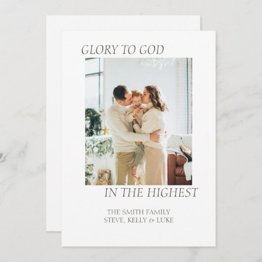 Glory naar God kerstkaart (Voorkant / Achterkant)