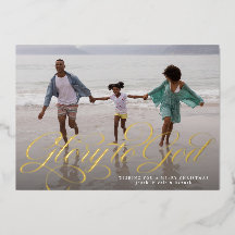 Glory naar God religieus één foto elegant kerstfee