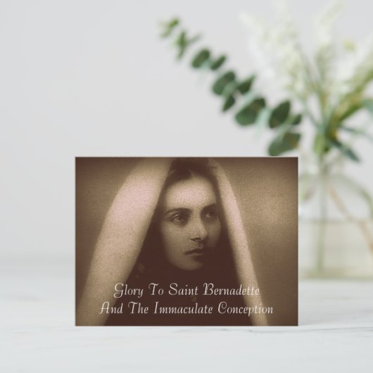 Glory naar Saint Bernadette Briefkaart (Staand voorkant)